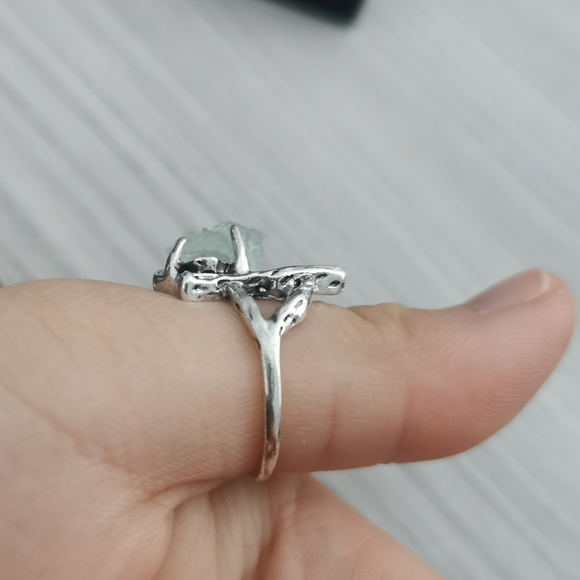 Ethnic boho druzy stone branch ring size 7 - Picture 4 of 9